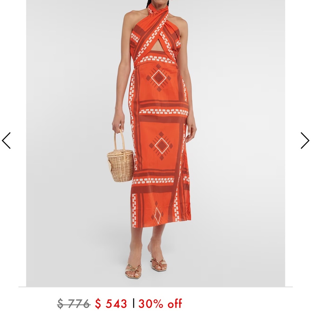 JOHANNA ORTIZ printed cotton maxi dress 🧡🤎❤️